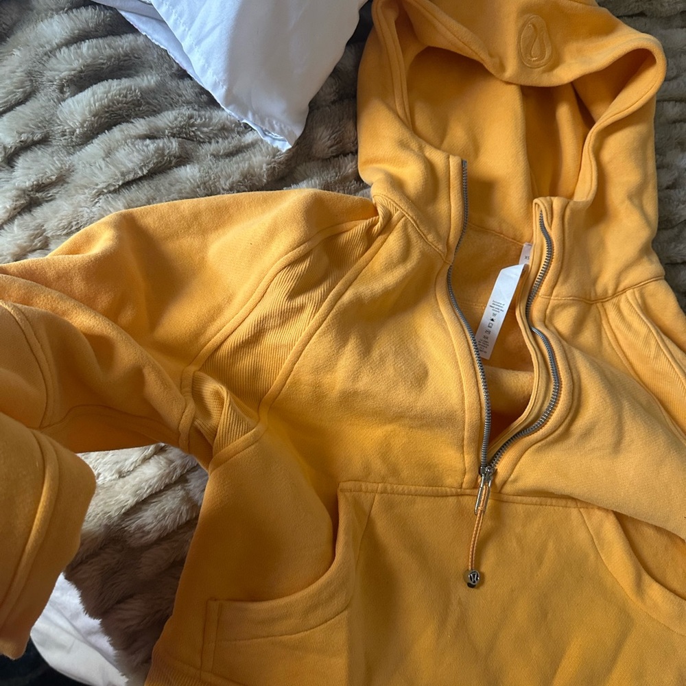 lululemon athletica Sunny Yellow Hoodie Jumpsuit scuba half zip XS/s